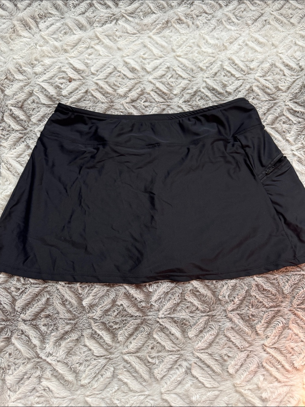 Black Athletic Skirt with Side Pocket